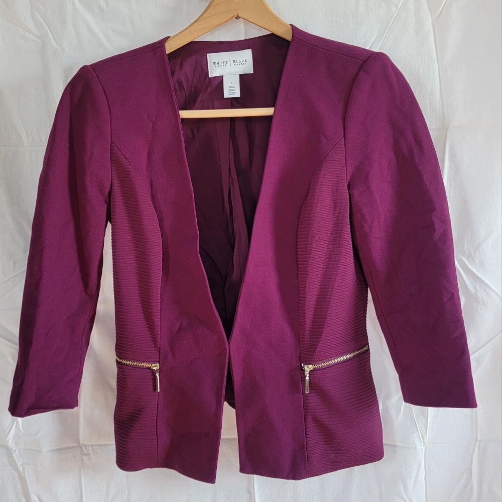 WHBM Burgundy Blazer, Size 4